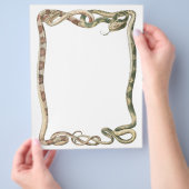 ヴィンテージ爬虫類、絡みヘビ又はバイパー縁どズ チラシ (手)