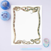 ヴィンテージ爬虫類、絡みヘビ又はバイパー縁どズ チラシ (シングル)