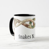 ヴィンテージ爬虫類、絡みヘビ又はバイパー縁どズ マグカップ (正面左)