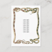 ヴィンテージ爬虫類、絡みヘビ又はバイパー縁どズ 名刺 (裏面)