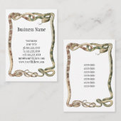 ヴィンテージ爬虫類、絡みヘビ又はバイパー縁どズ 名刺 (正面/裏面)