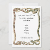 ヴィンテージ爬虫類、絡みヘビ又はバイパー縁どズ 招待状 (正面)