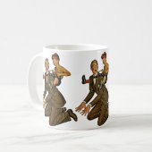 ヴィンテージ父おもしろいの日間抜け父と息子 コーヒーマグカップ (正面左)