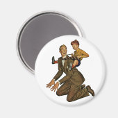 ヴィンテージ父おもしろいの日間抜け父と息子 マグネット (正面/裏面)