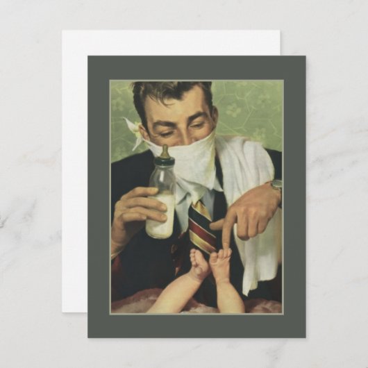 ヴィンテージ父おもしろい日パパおむつ替え (正面/裏面)