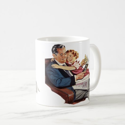 ヴィンテージ父と娘ハッピーパパの日! コーヒーマグカップ (正面右)