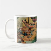 ヴィンテージ父と息子のキャンプ、父の幸せな日 コーヒーマグカップ (左)