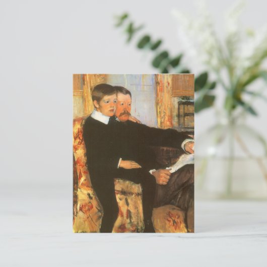 ヴィンテージ父と息子ポートレートバイマリアクサット ポストカード (スタンド正面)