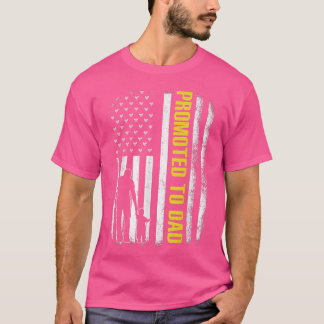 ヴィンテージ父に昇進したパパ国おもしろい旗 Tシャツ