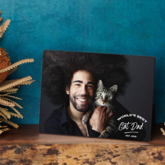 ヴィンテージ父の日の猫最高ののパパ写真 フォトプラーク