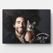 ヴィンテージ父の日の猫最高ののパパ写真 フォトプラーク (正面)