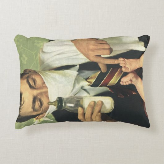 ヴィンテージ父の日パパの与えベビーボトル アクセントクッション (正面)