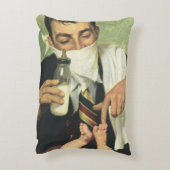 ヴィンテージ父の日パパの与えベビーボトル アクセントクッション (裏面(縦))