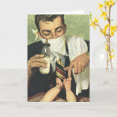 ヴィンテージ父の日パパの与えベビーボトル カード (黄色い花)