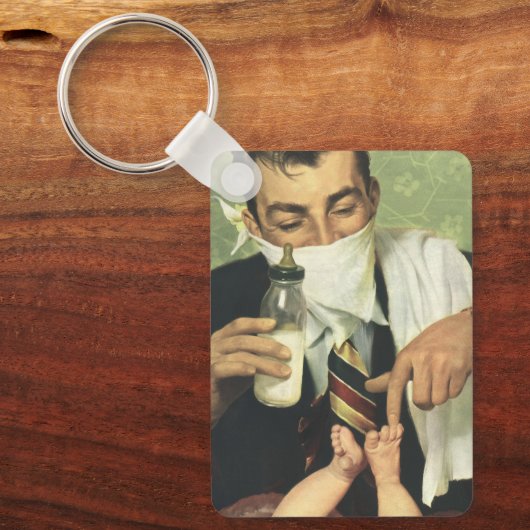 ヴィンテージ父の日パパの与えベビーボトル キーホルダー (正面)