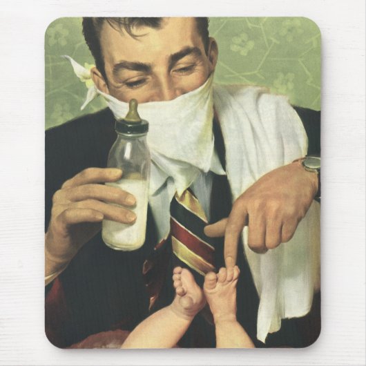 ヴィンテージ父の日パパの与えベビーボトル マウスパッド (正面)