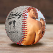 ヴィンテージ父の日フォトパーソナライズされたベビー足 野球ボール