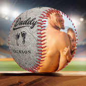 ヴィンテージ父の日フォトパーソナライズされたベビー足 野球ボール