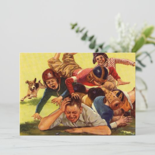 ヴィンテージ父の日,サッカーの子供と家族の犬 (スタンド正面)