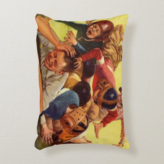 ヴィンテージ父の日，サッカーの子供と家族の犬 アクセントクッション (正面(垂直))