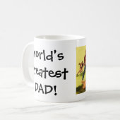 ヴィンテージ父の日，サッカーの子供と家族の犬 コーヒーマグカップ (正面左)