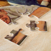 ヴィンテージ父の日，サッカーの子供と家族の犬 ジグソーパズル (側面)