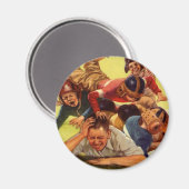 ヴィンテージ父の日,サッカーの子供と家族の犬 マグネット (正面/裏面)