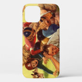 ヴィンテージ父の日,サッカーの子供と家族の犬 Case-Mate iPhoneケース (裏面)