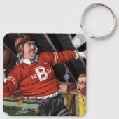 ヴィンテージ父の日，スポーツサッカーパパと息子 キーホルダー (裏面)