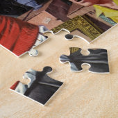 ヴィンテージ父の日，スポーツサッカーパパと息子 ジグソーパズル (側面)