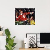 ヴィンテージ父の日,スポーツサッカーパパと息子 ポスター (ホームオフィス)