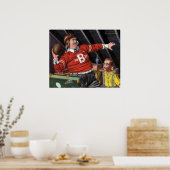 ヴィンテージ父の日,スポーツサッカーパパと息子 ポスター (キッチン)