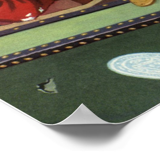 ヴィンテージ父の日,スポーツサッカーパパと息子 ポスター (角)