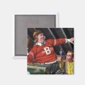 ヴィンテージ父の日,スポーツサッカーパパと息子 マグネット (正面/裏面)