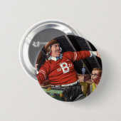 ヴィンテージ父の日，スポーツサッカーパパと息子 缶バッジ (正面&裏面)