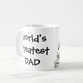 ヴィンテージ父の日、パパと息子と電車 コーヒーマグカップ (正面左)