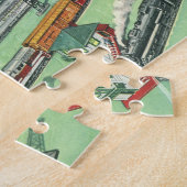 ヴィンテージ父の日、パパと息子と電車 ジグソーパズル (側面)