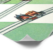 ヴィンテージ父の日、パパと息子と電車 ポスター (角)