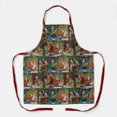 ヴィンテージ父カラフルクリスマス・コラージュ エプロン (正面)