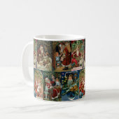 ヴィンテージ父カラフルクリスマス・コラージュ コーヒーマグカップ (正面左)