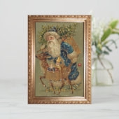 ヴィンテージ父クリスマスとトナカイ シーズンカード (スタンド正面)