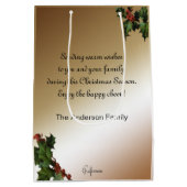 ヴィンテージ父クリスマスとトナカイ ミディアムペーパーバッグ (裏面)