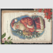 ヴィンテージ父クリスマスと音楽のデコページ 薄葉紙 (正面)