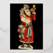 ヴィンテージ父クリスマスインスノーフォイル招待状 箔招待状 (裏面)