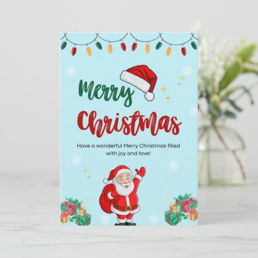 ヴィンテージ父クリスマスポストカード 招待状 (スタンド正面)