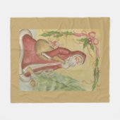 ヴィンテージ父クリスマス毛布ギフト フリースブランケット (正面(横))