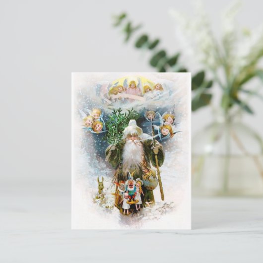 ヴィンテージ父クリスマス シーズンポストカード (スタンド正面)