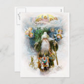 ヴィンテージ父クリスマス シーズンポストカード (正面/裏面)