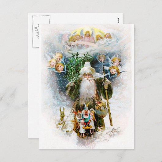 ヴィンテージ父クリスマス シーズンポストカード (正面/裏面)