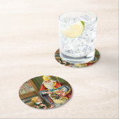 ヴィンテージ父クリスマス ラウンドペーパーコースター (インサイチュ)